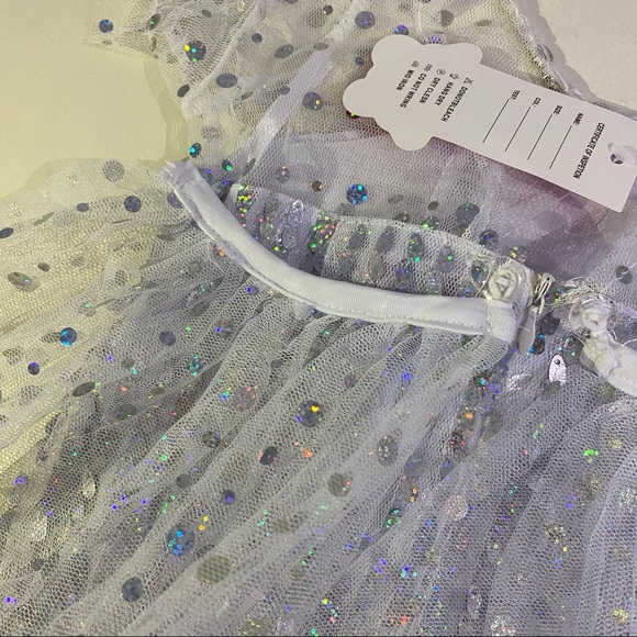 Frozen Elsa Sparkly Costume Dress long cape - Picture 10 of 12